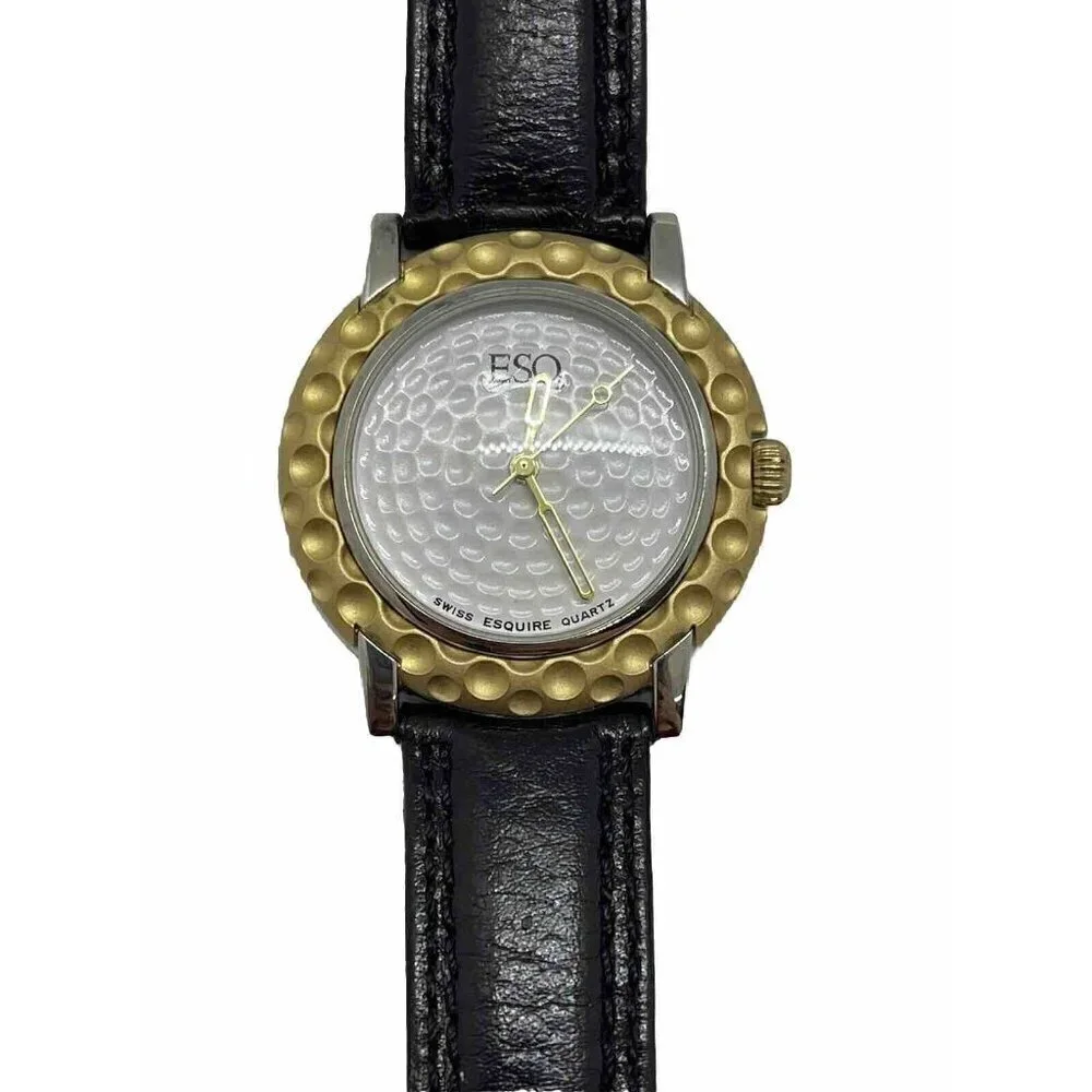 ESQ Swiss ESQUIRE Quartz 300231 Wristwatch Analog Women Watch Golf Ball Face